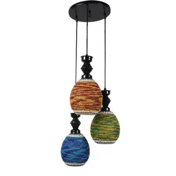 Black Pvc 3 Light Cluster Hanging Lights By Foziq image 5