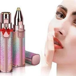 Portable eyebrow Rechargable trimmer for women, epilator for women, facial hair remover for women, Face, Lips, Nose Hair Removal Rechargable Electric 2 in 1 Trimmer with Light (Rainbow)-HX-203B Runtime: 70 min Trimmer for Women (Rose Gold) Hair Curler-image-12