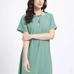 glitchez Women Shift Green Knee Length Dress image 2