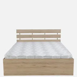 casacraft from pepperfry Carmen Queen Size Bed In French Oak Finish With Box Storage image 5