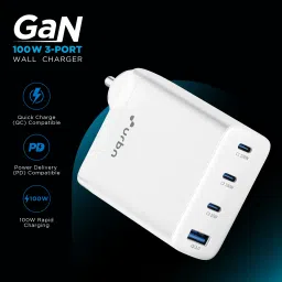urbn UWA100 100W Type A & Type C 4-Port Fast Charger (Adapter Only, GaN Pro Technology, White) image 2