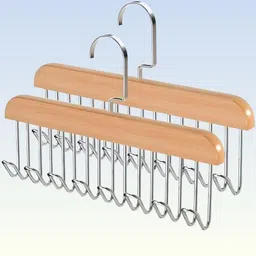 8-Hook Oak Stand – Headwear Sack & Apparel Wooden Shirt Pack of 2 Hangers For Shirt-image-63