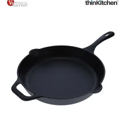 Victoria Cast Iron Skillet Large Frying Pan with Helper Handle Seasoned with 100% Kosher Certified Non-GMO Flaxseed Oil, 12 Inch, Black image 5