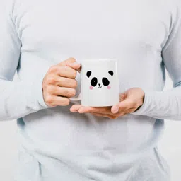 soulfox Cute Baby Panda Printed Coffee-White Funny,325ml Tea Cup Gift for Kids, Brother Ceramic Coffee Mug image 5