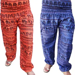 icare Printed Cotton Blend Women Harem Pants-picture-20
