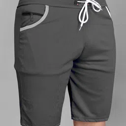 wereko Pack of 2 Solid Men Reversible Dark Grey, Black Sports Shorts image 4