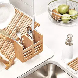 interdesign Formbu Utensil Caddy Bamboo Cutlery Set image 2