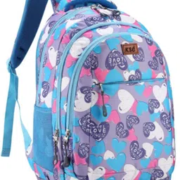 khatu sales collection Large 35 L Laptop Backpack Multicolor Heart Print School Bag for Kids | Lightweight Spacious Backpack image 3