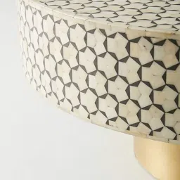 casagold Targua Bone Inlay Coffee Table In Black Colour image 4