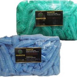 hairotis Disposable Hair Caps Combo Blue Green for Cleanroom Beauty Kitchen Cooking Hotel Catering Chef Hat image 5