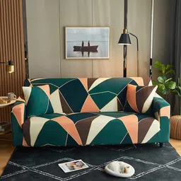 turiya Polyester, Polycotton Geometric 3 Seater Sofa Cover-picture-19
