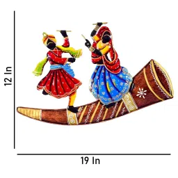 craftowl Iron Dandiya Dancing Couple Wall Art In Multicolor image 5