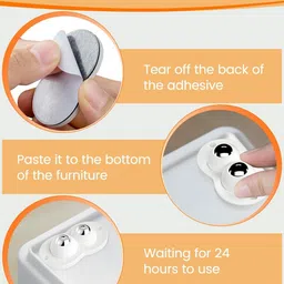 krinmay 2 Ball White Caster Wheel Set –Wheels for Furniture & Rack (Set of 4) Appliance Furniture Caster image 3