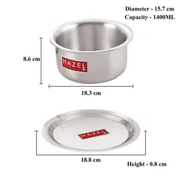 hazel Kurt 1.4 Ltrs Induction Friendly Silver Aluminium Cooking Pot with Lid image 4