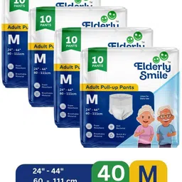 elderly smile Super Absorbent Premium Pull Up Pants | Waist Size (24"-44") | Pack of 4 Adult Diapers - M-picture-16