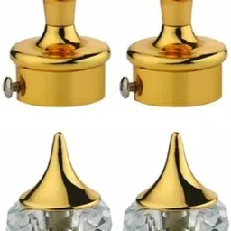 helenson Gold Curtain Knobs, Rod Rail Bracket Metal-picture-12