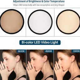 FKU NEEPHO PL26CM Led Round Panel Light with 7 FEET Tripod N Phone Holder Tripod Kit image 4