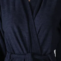 hotgown Full Navy Blue Medium Bath Robe image 3