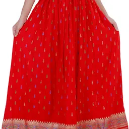 daisyskirt Women Printed Flared Red Skirt-picture-19