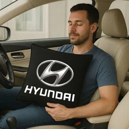 zoom trade Black Polyester Car Pillow Cushion for Hyundai image 3