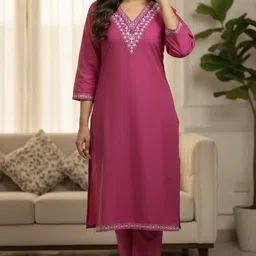 sarim textile Women Wool Kurti Pant Set image 1