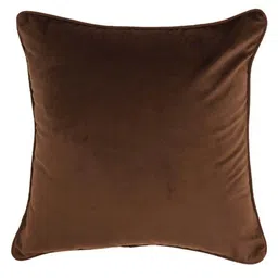 Dark Grey Solid Velvet 12 x 12 Inches Cushion Cover by Zeba image 2