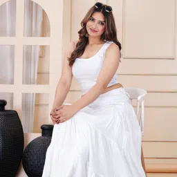 mrfabricse Women Solid Regular White Skirt image 4