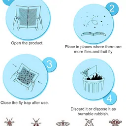 lifekrafts Fly Glue Traps 18x25cm Blue | Pack of 10 for Home, Kitchen, Office Snap Trap image 2