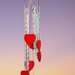 heartwindchimes Red Heart Shape Wind Chimes | Romantic Home Décor & Positive Energy Gift Brass Windchime-picture-22