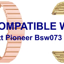 ACM WSM20H22RSGGL3134 Pack of 2 Watch Strap Adjustable Steel 22mm for Fire-Boltt Pioneer Bsw073 Smartwatch (Rose Gold Pink/Champagne Gold) Smart Watch Strap-image-1