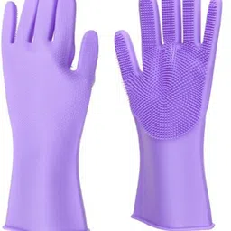 mjexim Magic Silicone Dish Washing Gloves, Silicon Cleaning Gloves, (1 Pair) Wet and Dry Glove-picture-21