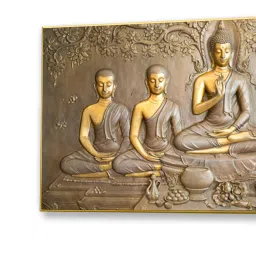 nestroots Canvas Framed Buddha Painting with Disciples Wall Painting image 5