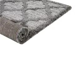 sapana carpet-mats Grey Geometrical Polyester 4 ft X 6 ft Machine Made Carpet image 5