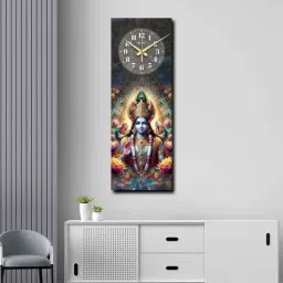 olive tree Multicolour Rectangle 24 Inches Wooden Wall Clock (Vishnu)-picture-37