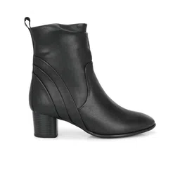 Delize Women Block Heeled Vegan Leather Mid-Top Regular Boots image 2