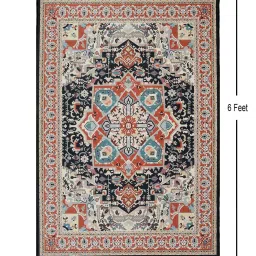 presto Orange Traditional Polyester 4 ft x 6 ft Machine made Carpet image 2