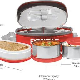 ideal prime NEW01_Stainless Steel Lunch Box 1000 ml With Steel Containers And Insulated Bag 3 Containers Lunch Box image 4