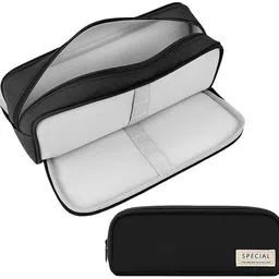 egab Student Black Series Plain Art Polyester Pencil Box-picture-42