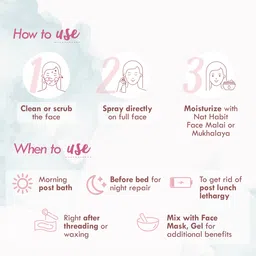 nat habit Pure Gulab Jal (Rose Water) | Toner, Face-Mist, Astringent, Body-Spray | Oil-Control, Acne-Control, Hydration, Face CTM | Ayurvedic, Pure & Fresh Made, Steam-Distilled, 100ml (Single Pack) Men & Women image 5