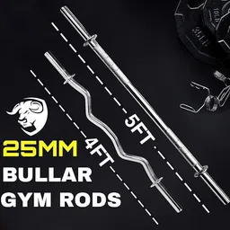bullar 10 kg Cast Iron Home Gym Set 4 Ft,5 Ft Weight Lifting Rod, Dumbbell Rods & Accessories Home Gym Combo image 3
