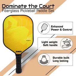 synco Pickleball Paddle Racket Hybrid Yellow | Picklebat with Cover and Cushion Grip| Pickleball Paddle image 2