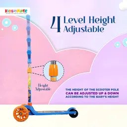 kidsmate Chota Bheem Kick Scooter for Kids | 4-Level Height Adjustable & LED PVC Wheels Kids Scooter image 3