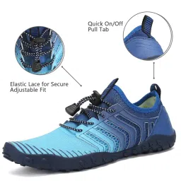 watelves Water Shoes Mens Womens Beach Swim Shoes Quick-Dry Aqua Socks Pool Shoes for Surf Yoga Water Aerobics (G-Classic Blue, 39) image 3