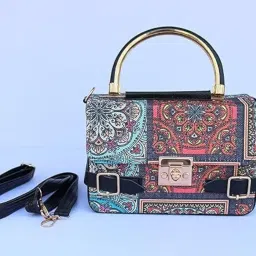 bagiotude Fashionable Women's Vegan Leather Beautiful Printed Sling Bag | Spacious and Stylish Shoulder Bag with Adjustable Strap for Women and Girls (Size: LxWxH-19x13x8 CM) image 1