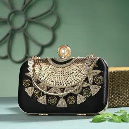 tooba Handicraft Women’s Embroidered Clutch Purse | Handbag with Beats and Sequence Work| Wedding, Cocktail, Party & Bridal Gift Bag for Women & Girls image 1