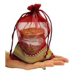 kriwin Pack of 100 pcs Tissue Drawstring (18 cms X 12 cms) Potli/Bag image 3