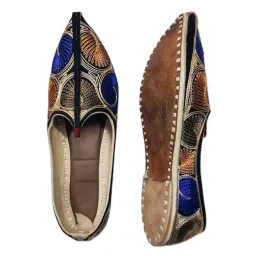 agadi Handcrafted Pure Leather Mojari for Men – Traditional Ethnic Jutti Shoes with Embroidery for Wedding image 1