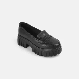 mochi Women's Stylish Chunky Sole Slip-On Loafer image 3