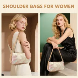 palay Shoulder Bag for Woman Beaded Floral Square Sequin Bag Top Handle Underarm Shoulder Handbags image 5