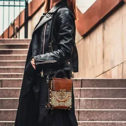 exotic Premium® Embroidered Mini Handbag with Flap Closure Unique Style Locking System Sling/Hand Bag | Mini Bag | Shoulder and Crossbody Bag image 1